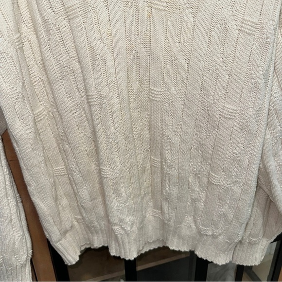 Vintage 90s Houston Oilers Nutmeg NFL Cable Knit Sweater V-Neck football texans - Picture 6 of 8